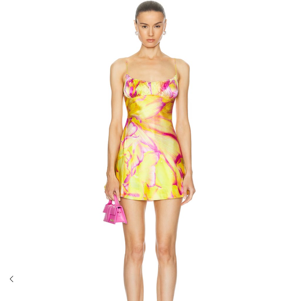 Retrofete Eden Dress In Yellow Peony Size Xs
